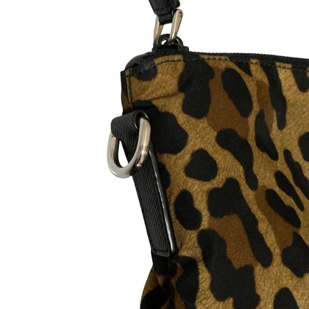 Prada Leopard Pattern Tote Beige Black - image 10